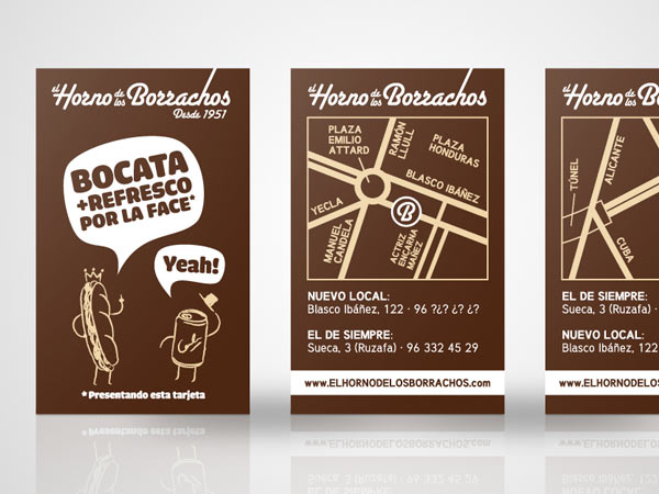 El horno de los borrachos. Identidad corporartiva, rotulacion, aplicaciones y elementos promocionales