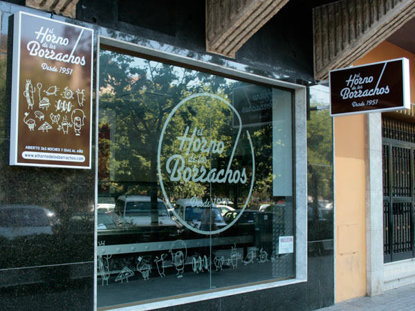 El horno de los borrachos. Identidad corporartiva, rotulacion, aplicaciones y elementos promocionales